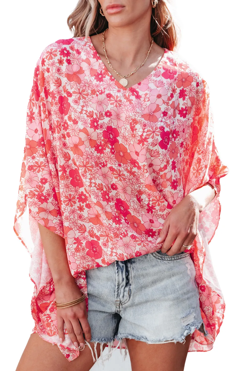 "Boho Pinky" Kimono Top