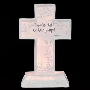 "For This Child We Prayed" Cross Night Light 7"