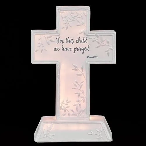 "For This Child We Prayed" Cross Night Light 7"