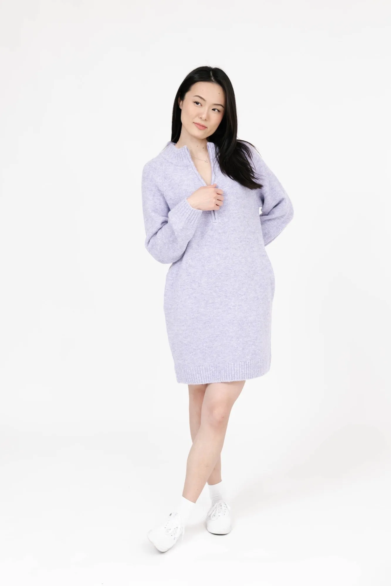 Rory Sweater Dress in Lavender