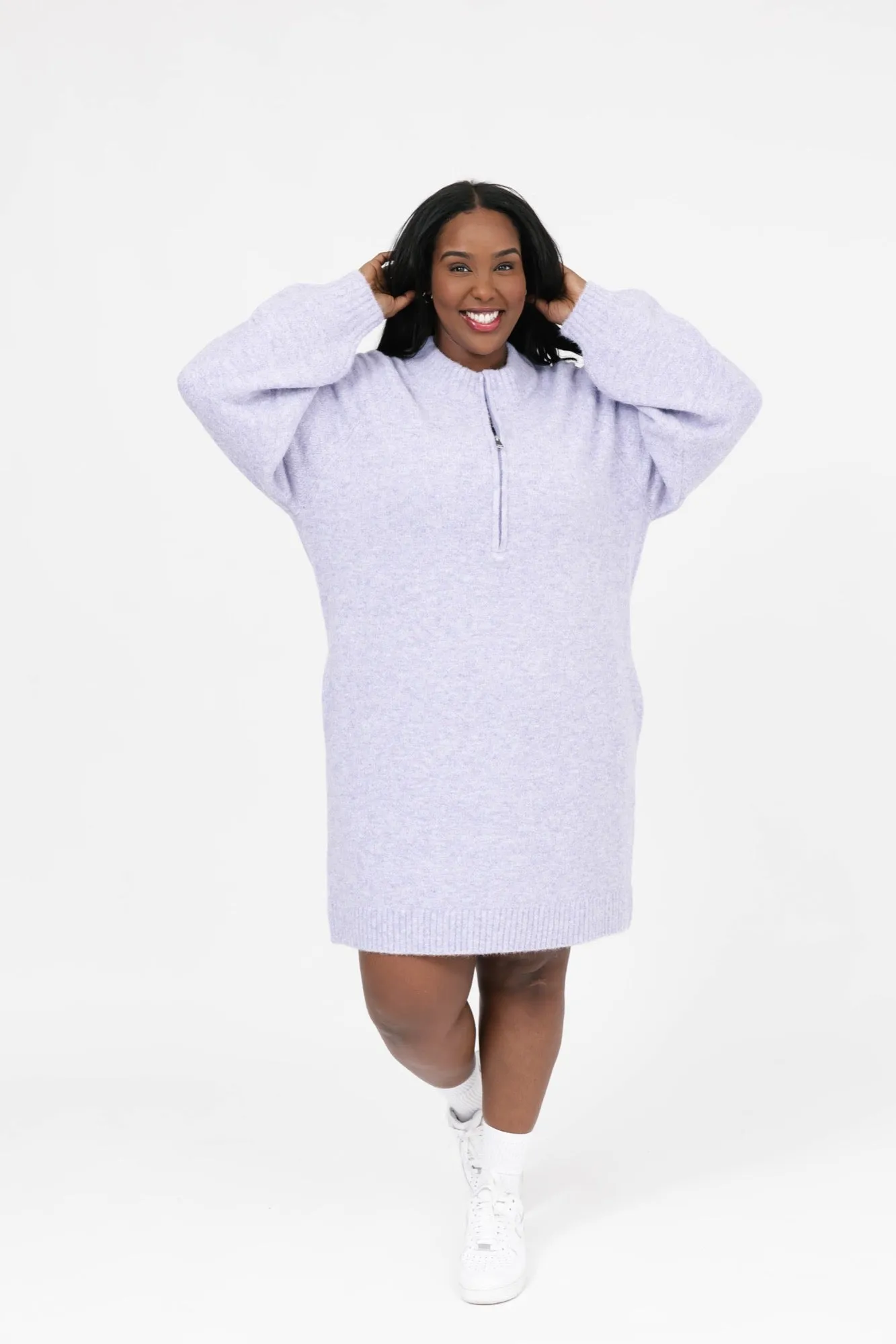Rory Sweater Dress in Lavender