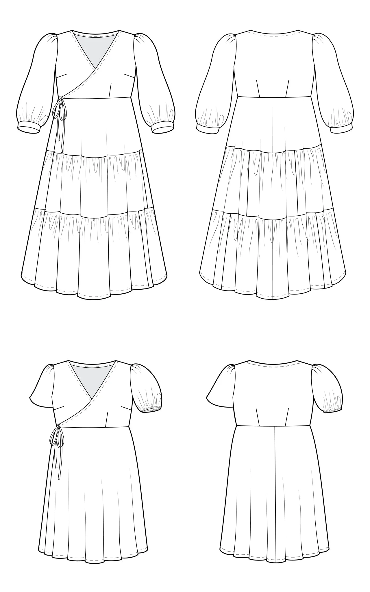 Roseclair Dress 12-32 printed pattern