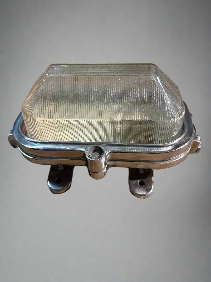 Salvaged 1950s Aluminium CCP Naval Bulkhead Light