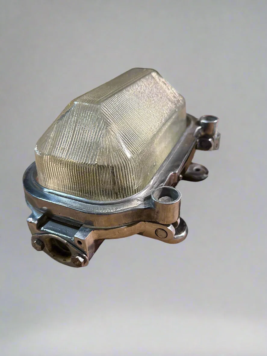 Salvaged 1950s Aluminium CCP Naval Bulkhead Light