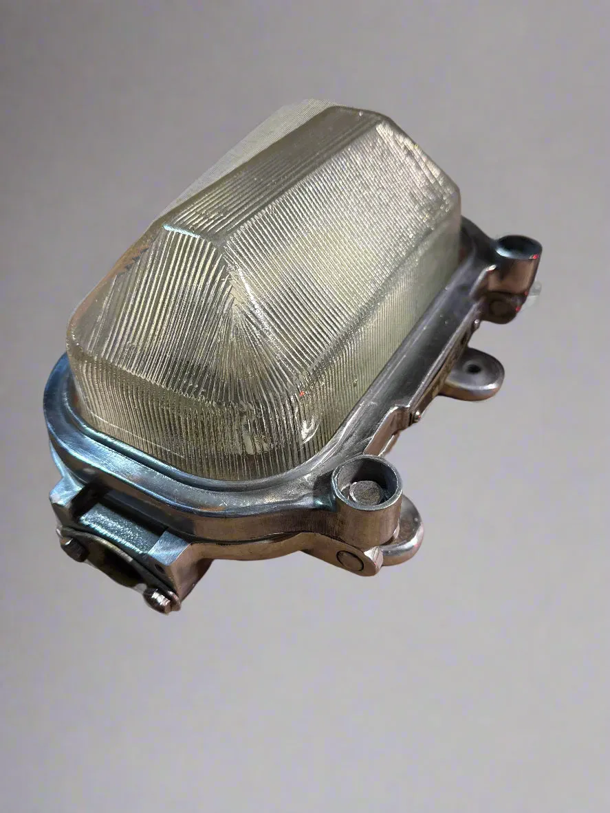 Salvaged 1950s Aluminium CCP Naval Bulkhead Light