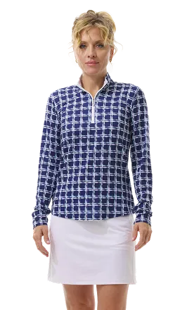 SanSoleil 900463 Solcool Print  Mock - KINGSTON NAVY