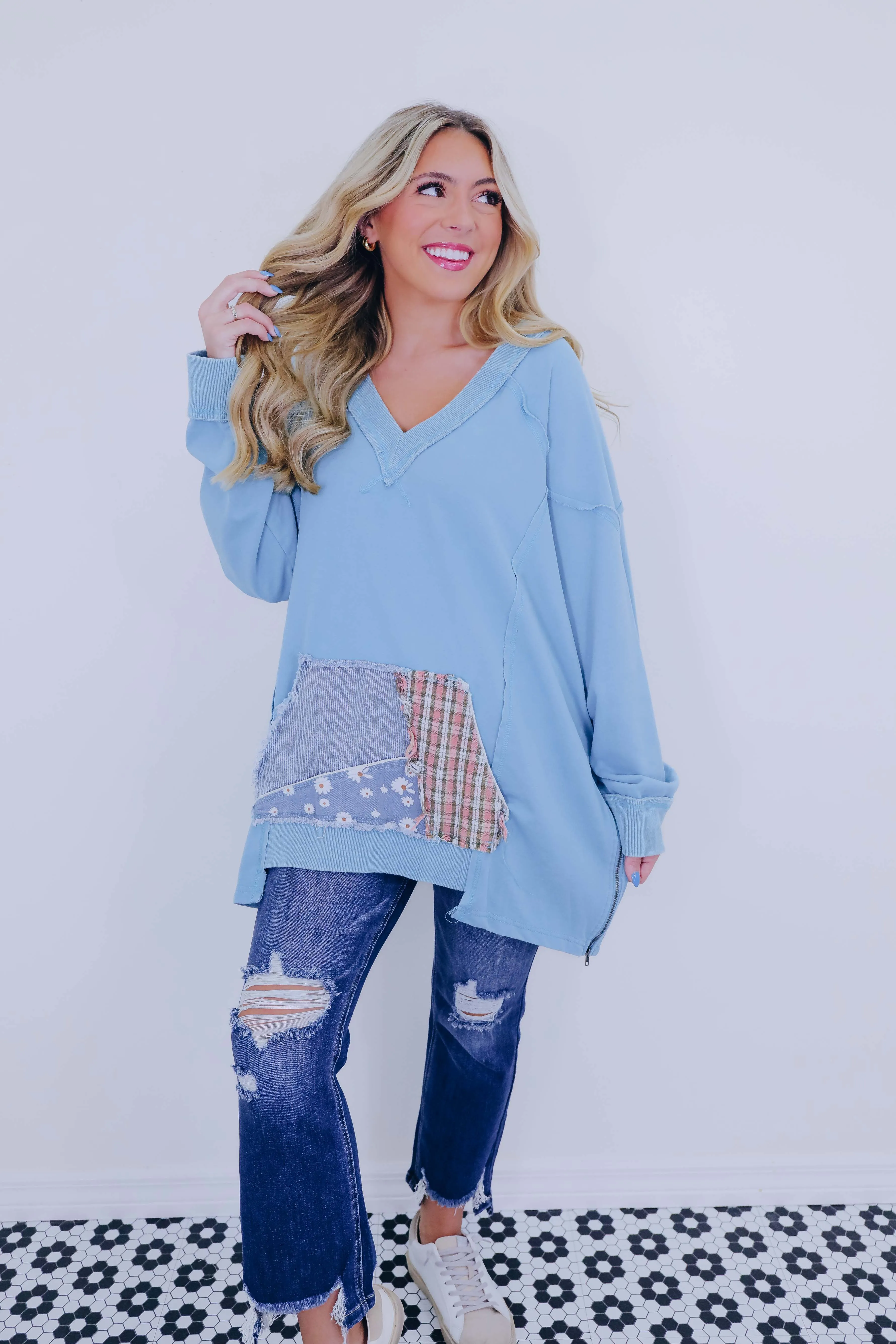 Shake It Up Star Patchwork Sweatshirt - 2 Colors