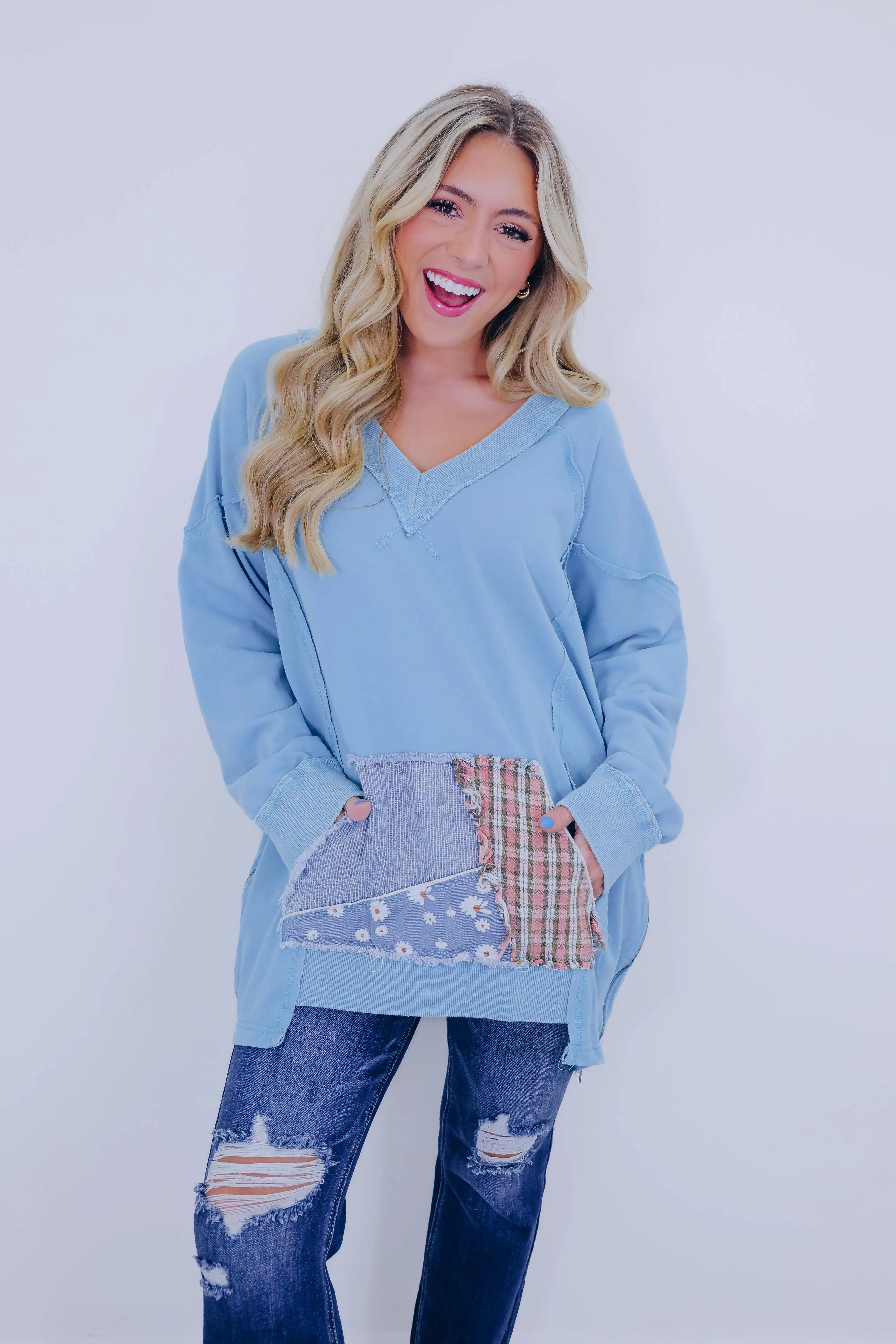 Shake It Up Star Patchwork Sweatshirt - 2 Colors