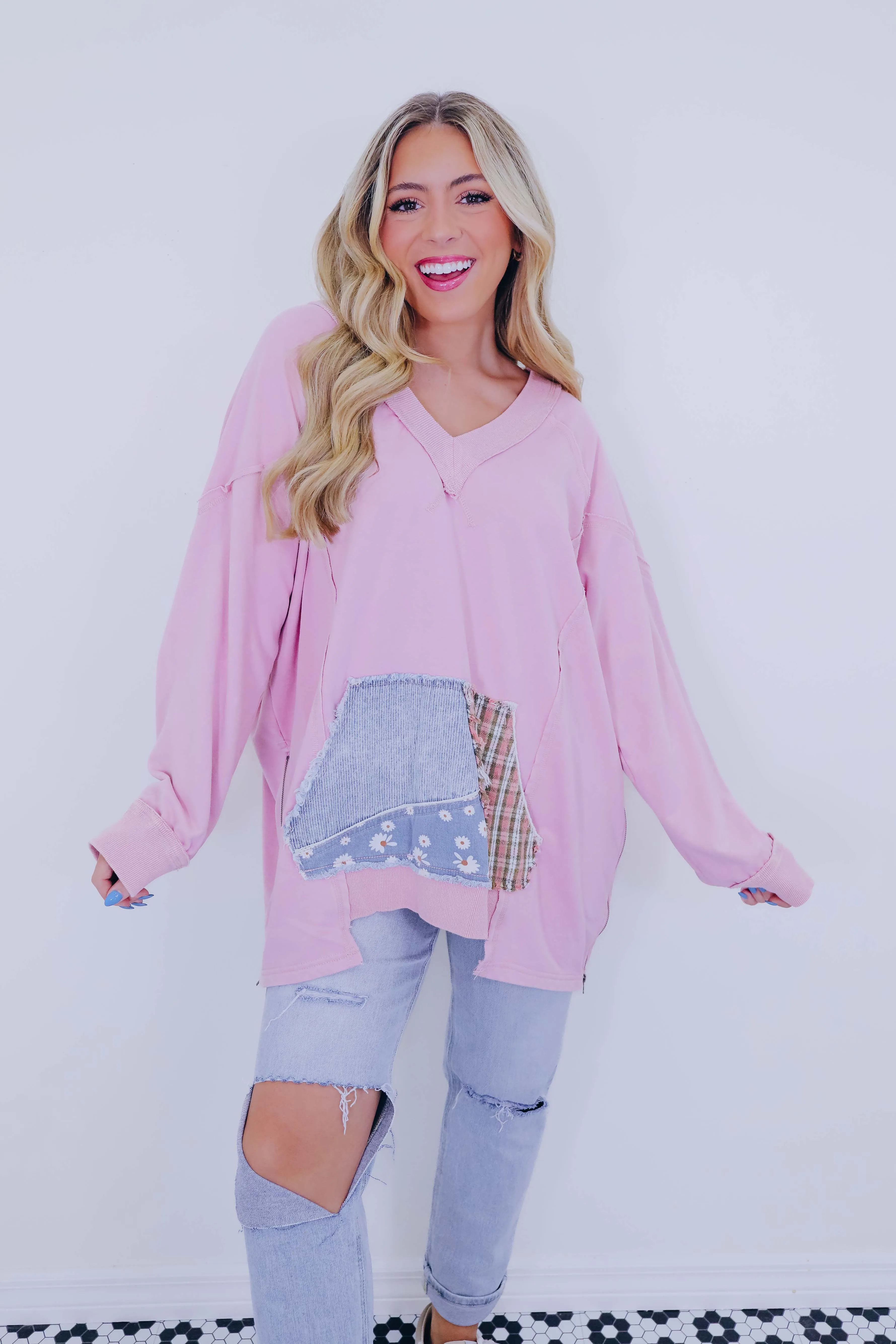 Shake It Up Star Patchwork Sweatshirt - 2 Colors