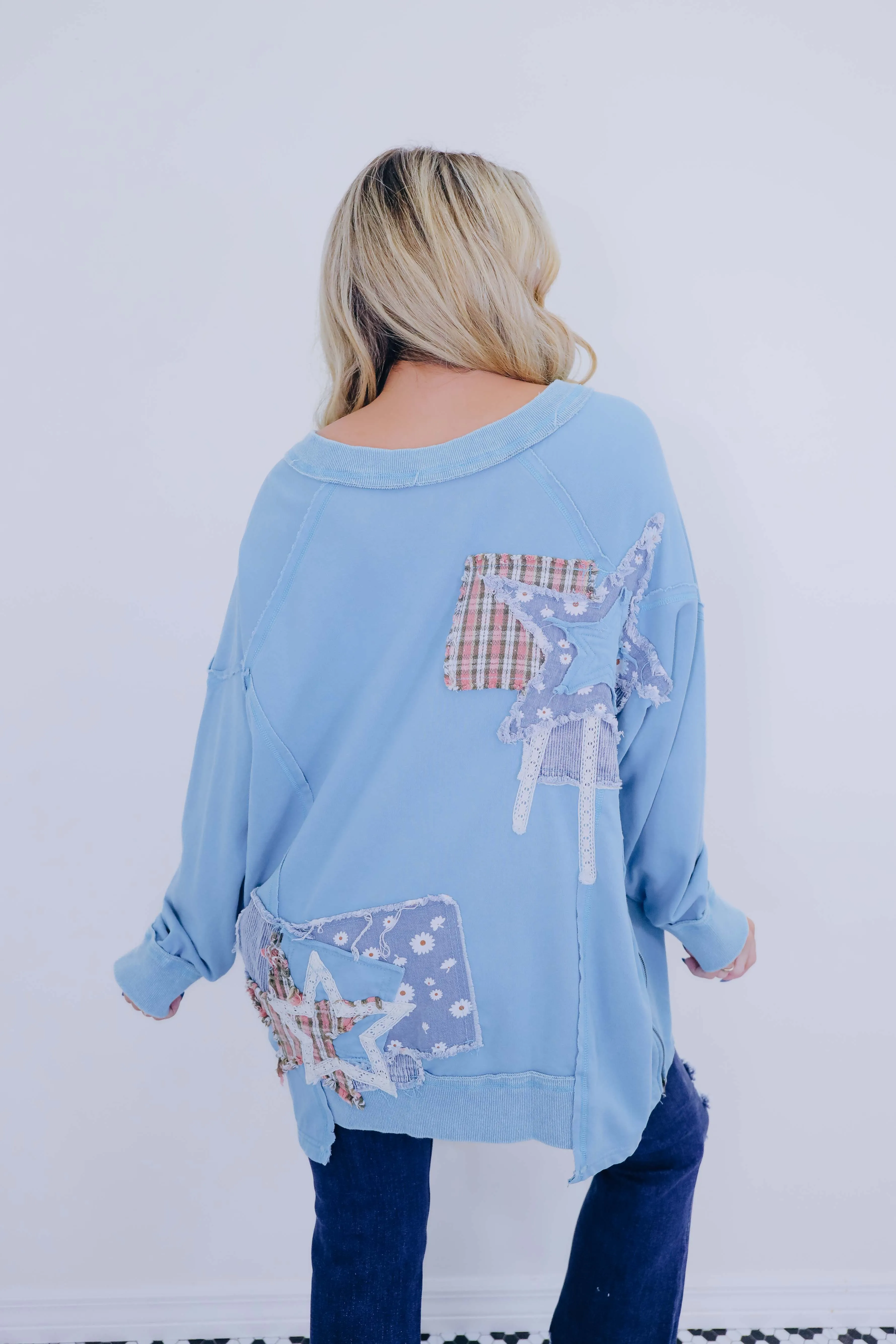 Shake It Up Star Patchwork Sweatshirt - 2 Colors
