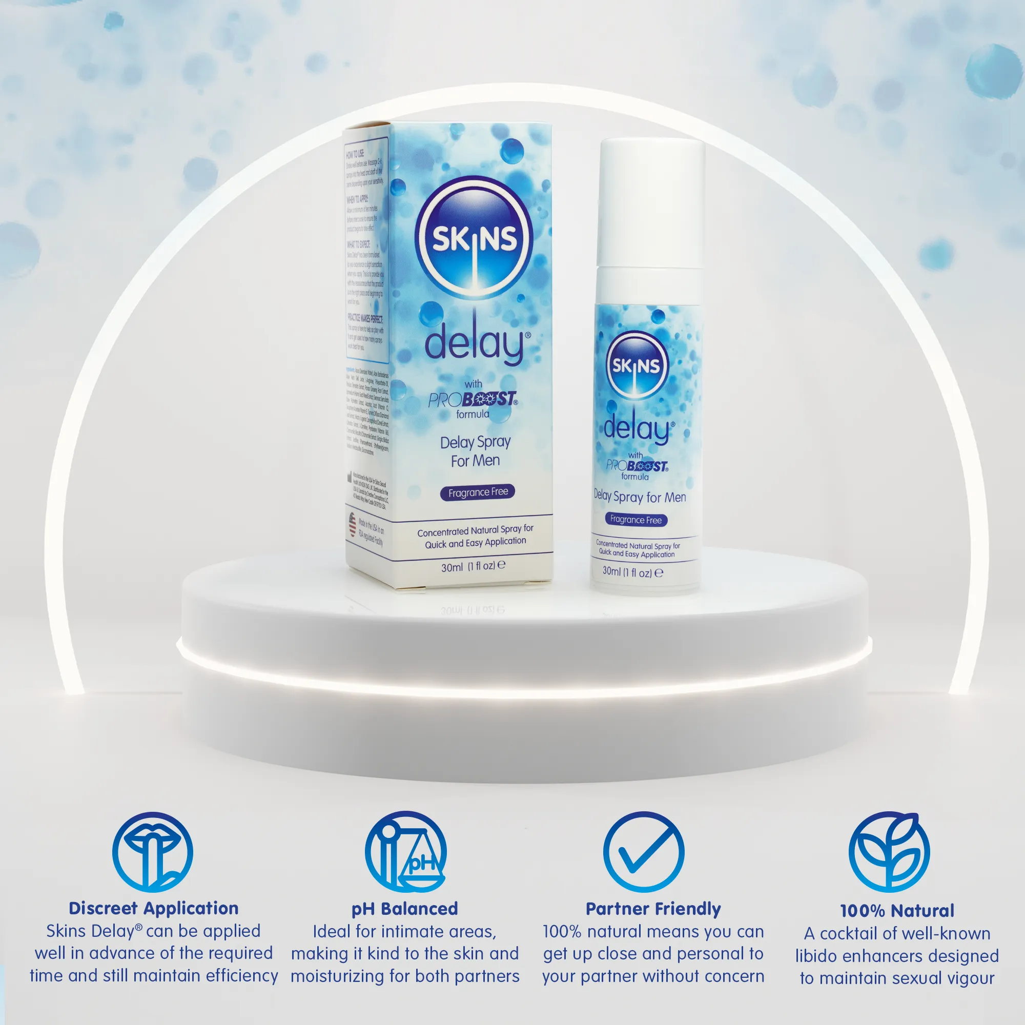 Skins Delay® - Natural Male Delay Spray 30ml (Fragrance Free)