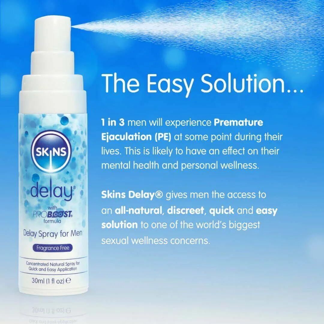 Skins Delay® - Natural Male Delay Spray 30ml (Fragrance Free)
