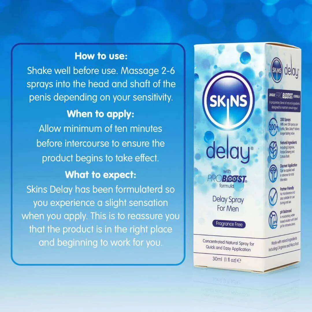 Skins Delay® - Natural Male Delay Spray 30ml (Fragrance Free)