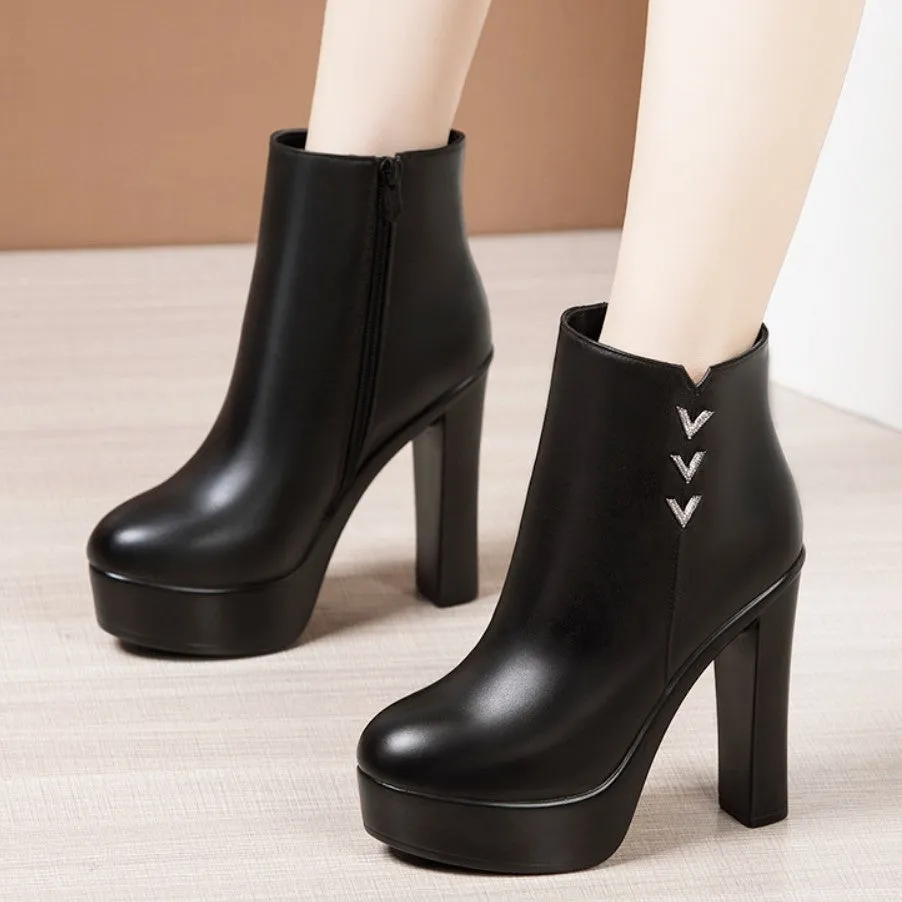 Small Platform High Heel Short Boots DS379