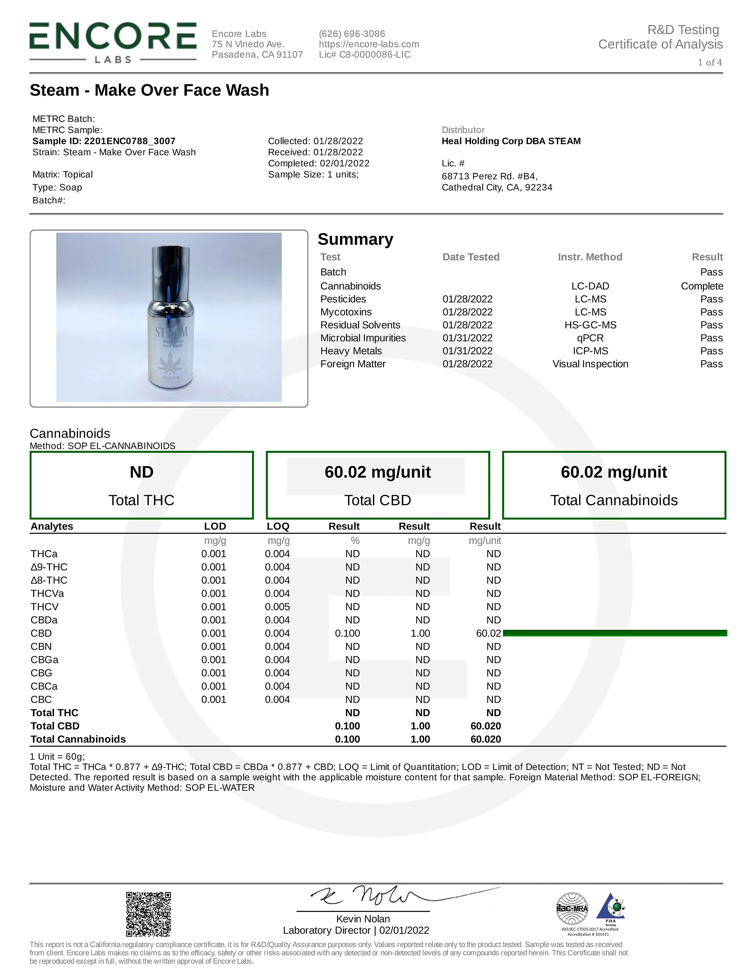STEAM - Make Over Face Wash 2 oz. Refill