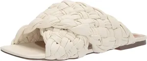 Steve Madden Womens Marina Faux Leather Flat Sandals Ivory 5.5 Medium (B,M)