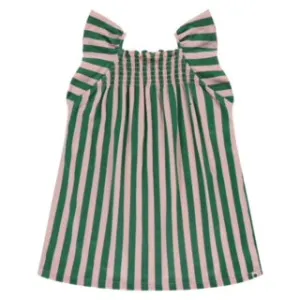 Striped Ruffle Sleeve Dress