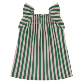 Striped Ruffle Sleeve Dress