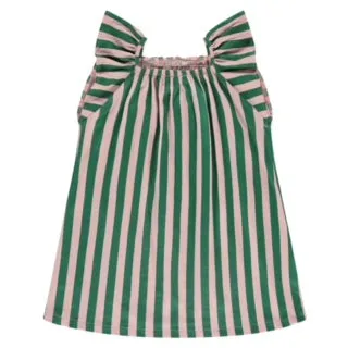 Striped Ruffle Sleeve Dress