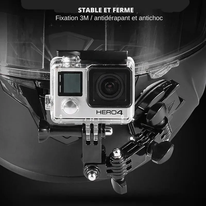 Support Gopro 360° pour Casque Moto – Fixation Rotative et Flexible