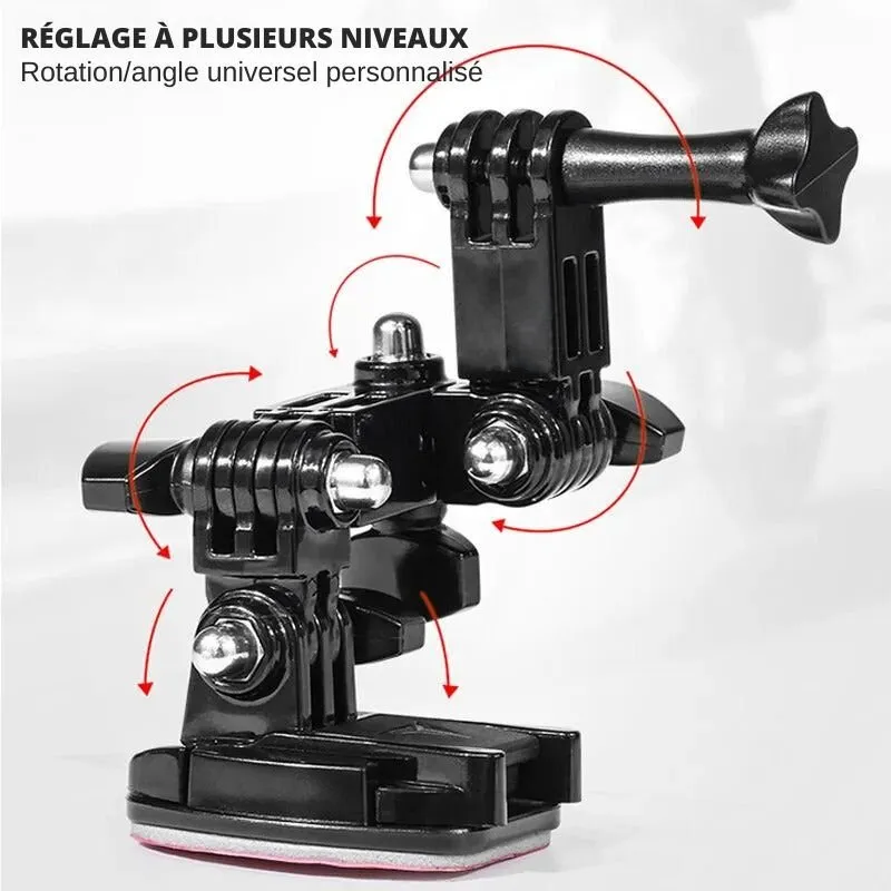 Support Gopro 360° pour Casque Moto – Fixation Rotative et Flexible