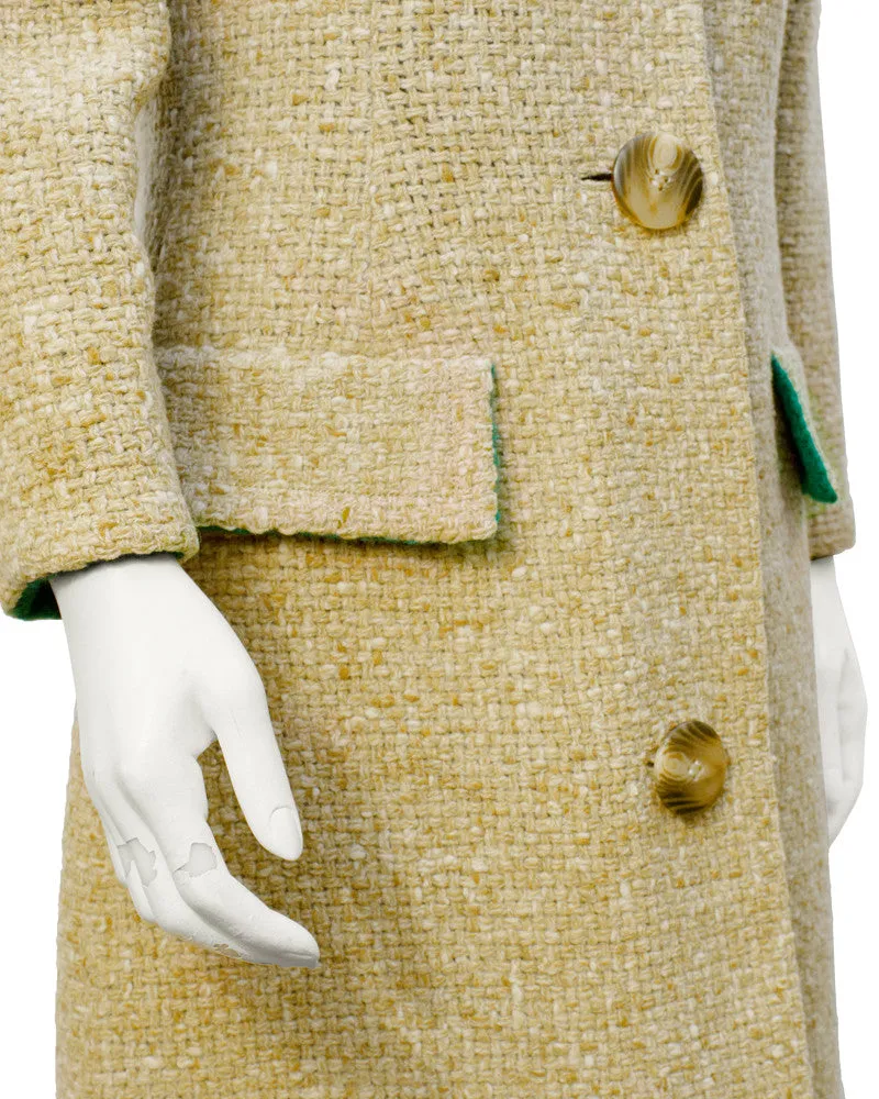 Tan Woven Wool Coat