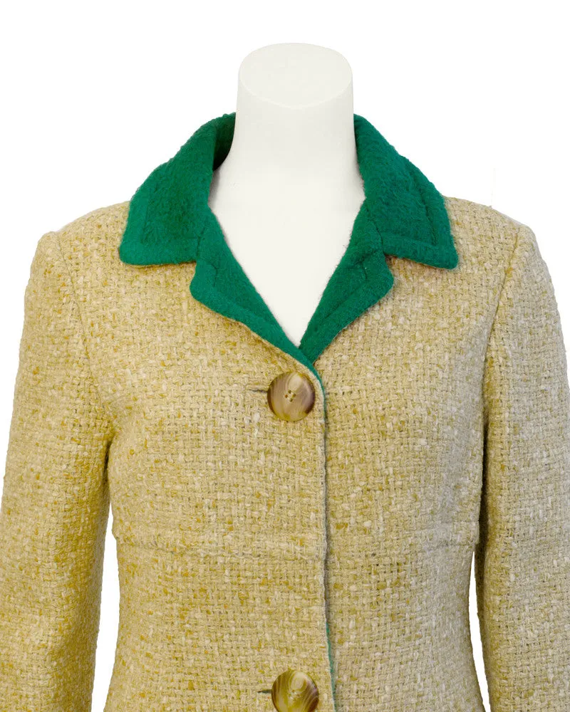 Tan Woven Wool Coat