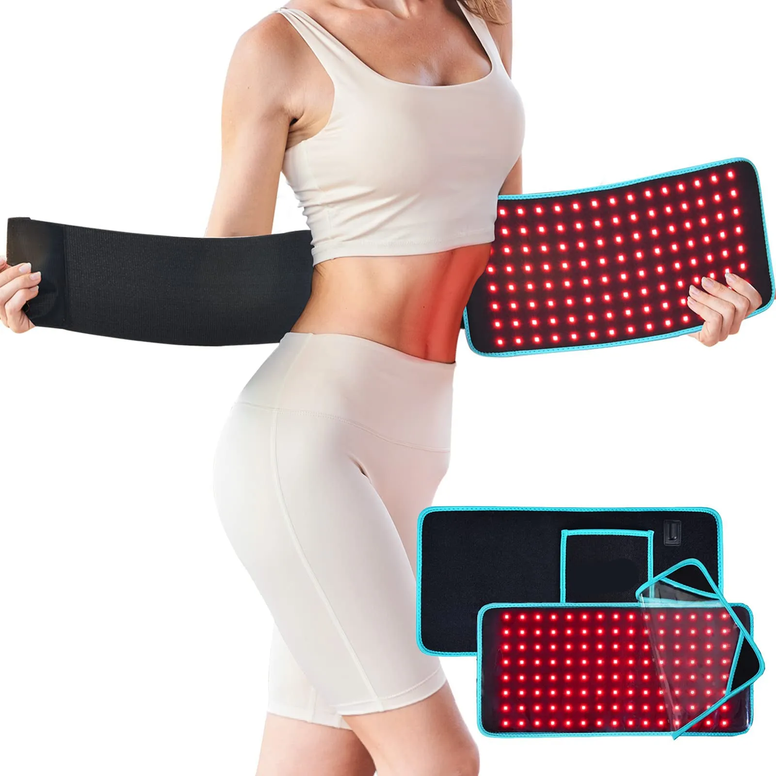 Theia Advanced Red Light Therapy Belt - 660nm:850nm Red Infrared LED, 105pcs 5050 SMD LED - Pain Relief, Fat Reduction, Body Contouring