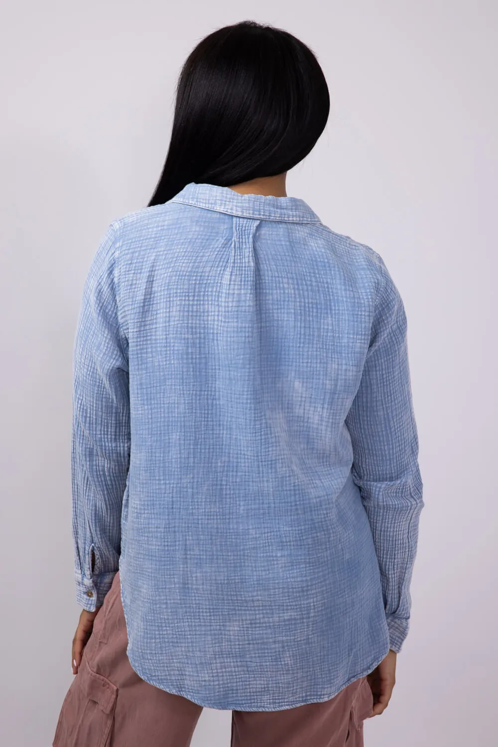 Thread & Supply Riley Button Up Shirt for Women in Blue | T1933CCGTS-INFINITYBLUE