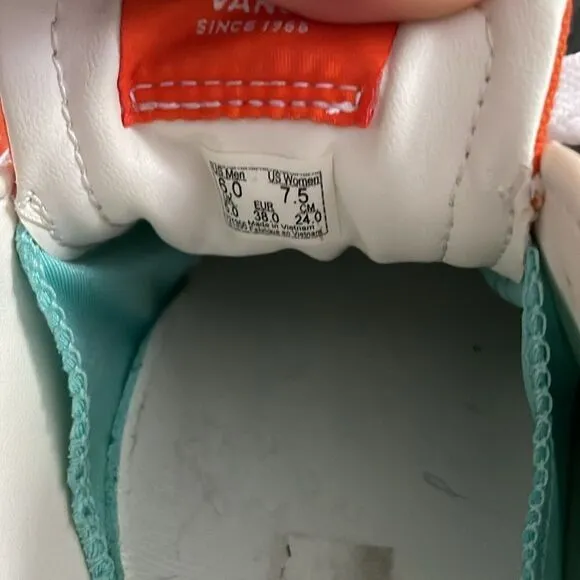 Vans women’s orange 7.5 sneakers