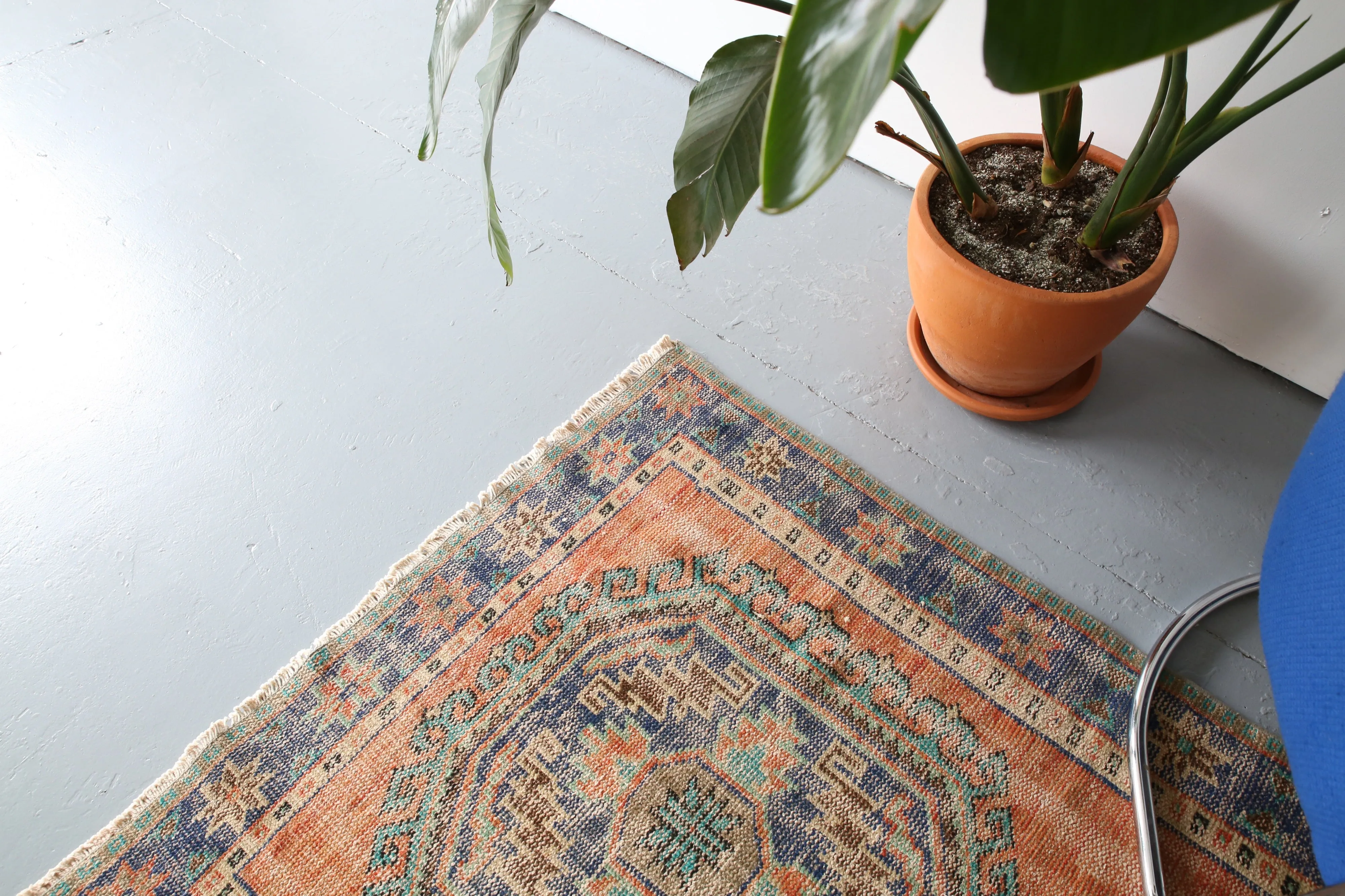Vintage Konya Sille Turkish Runner Rug 3.10ftx11ft