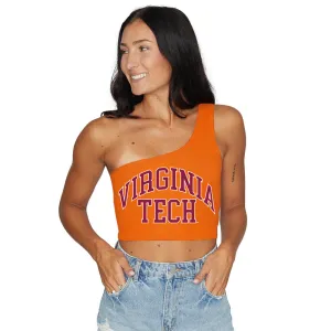 Virginia Tech Orange One Shoulder Top