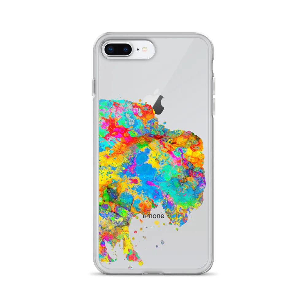 Watercolor Buffalo Clear iPhone Case