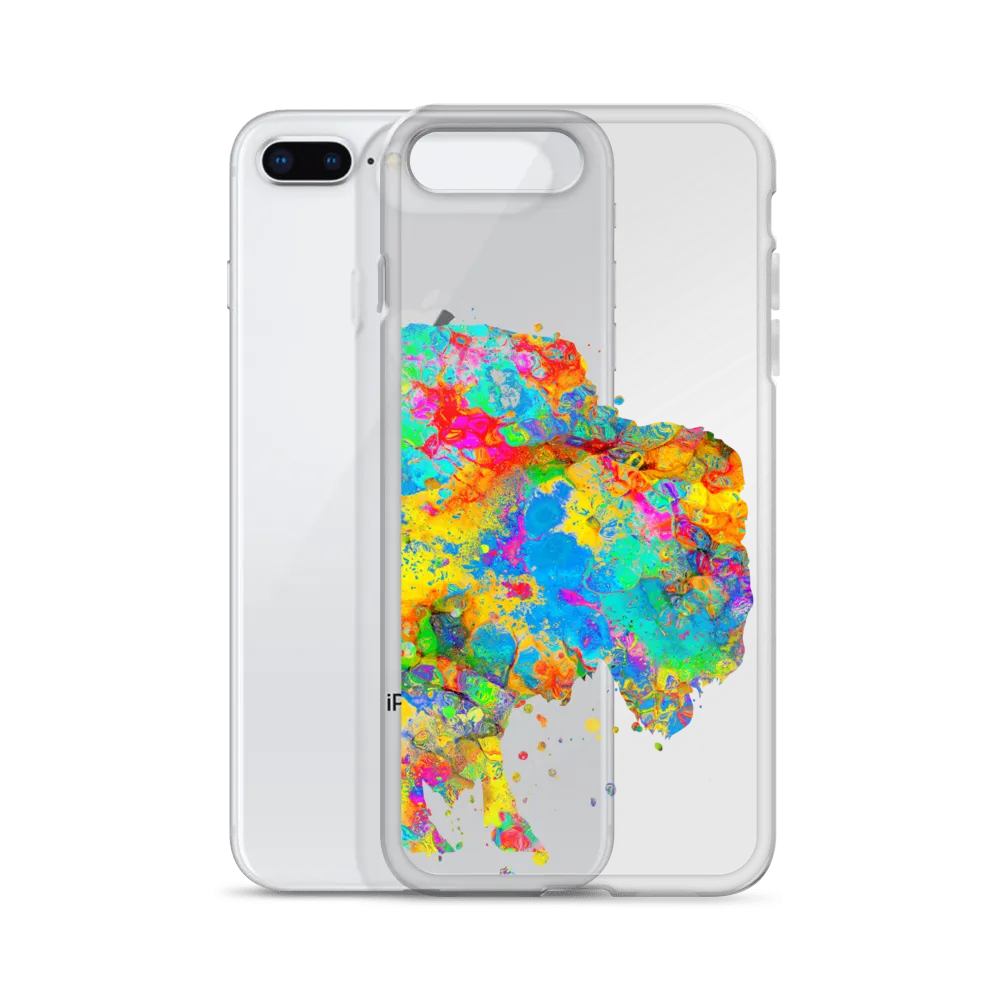 Watercolor Buffalo Clear iPhone Case