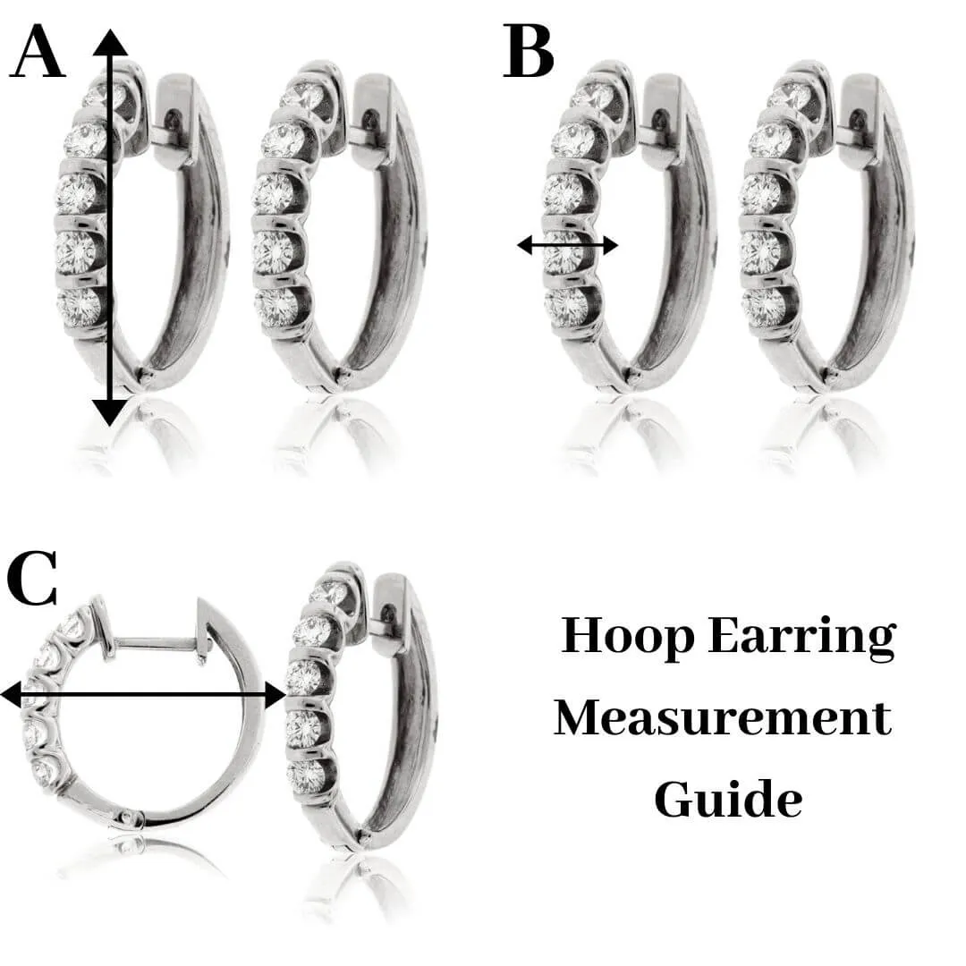 White Gold Polished 3.0mm Tube Hoop Earrings