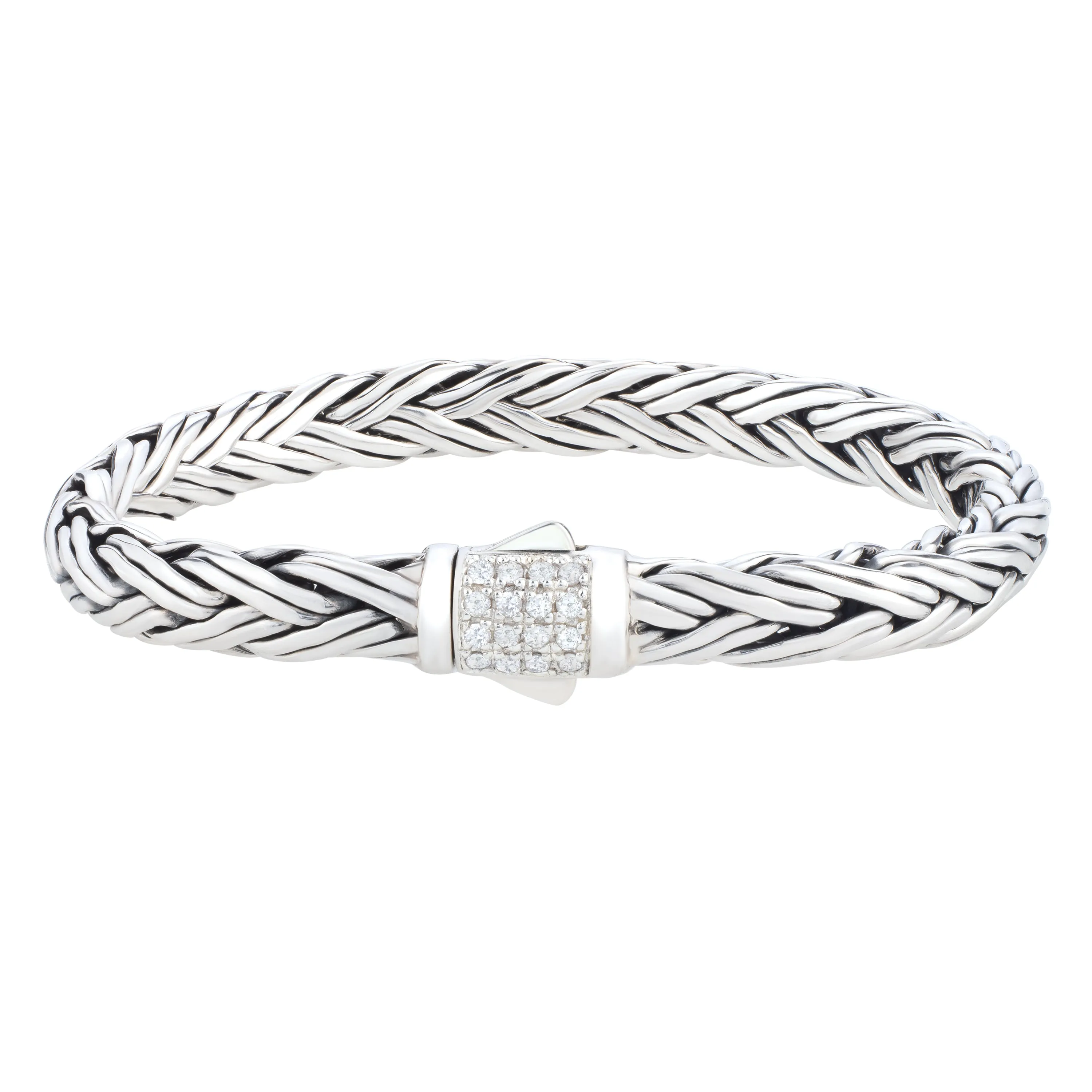 White Sapphire Woven Palmier Bracelet