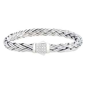 White Sapphire Woven Palmier Bracelet