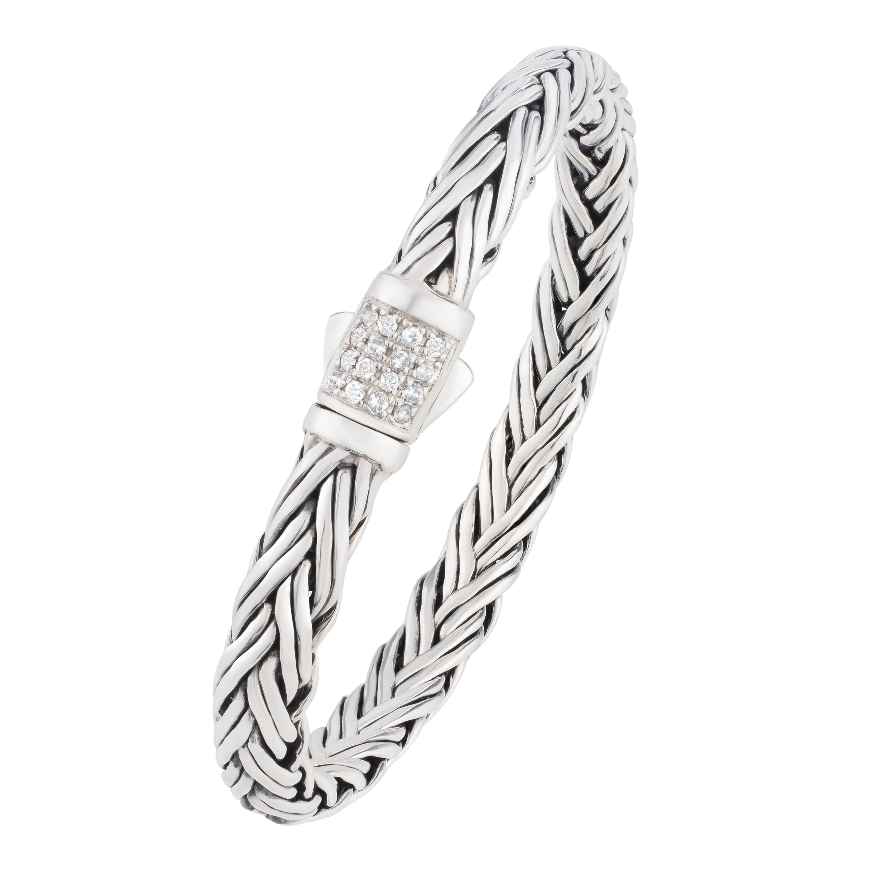 White Sapphire Woven Palmier Bracelet