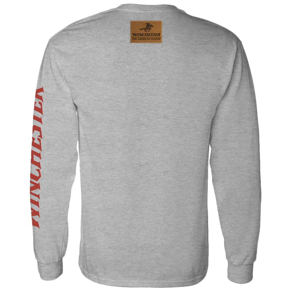 Winchester Legend - Skull Flag Star - Long Sleeve T-Shirt - Made in USA