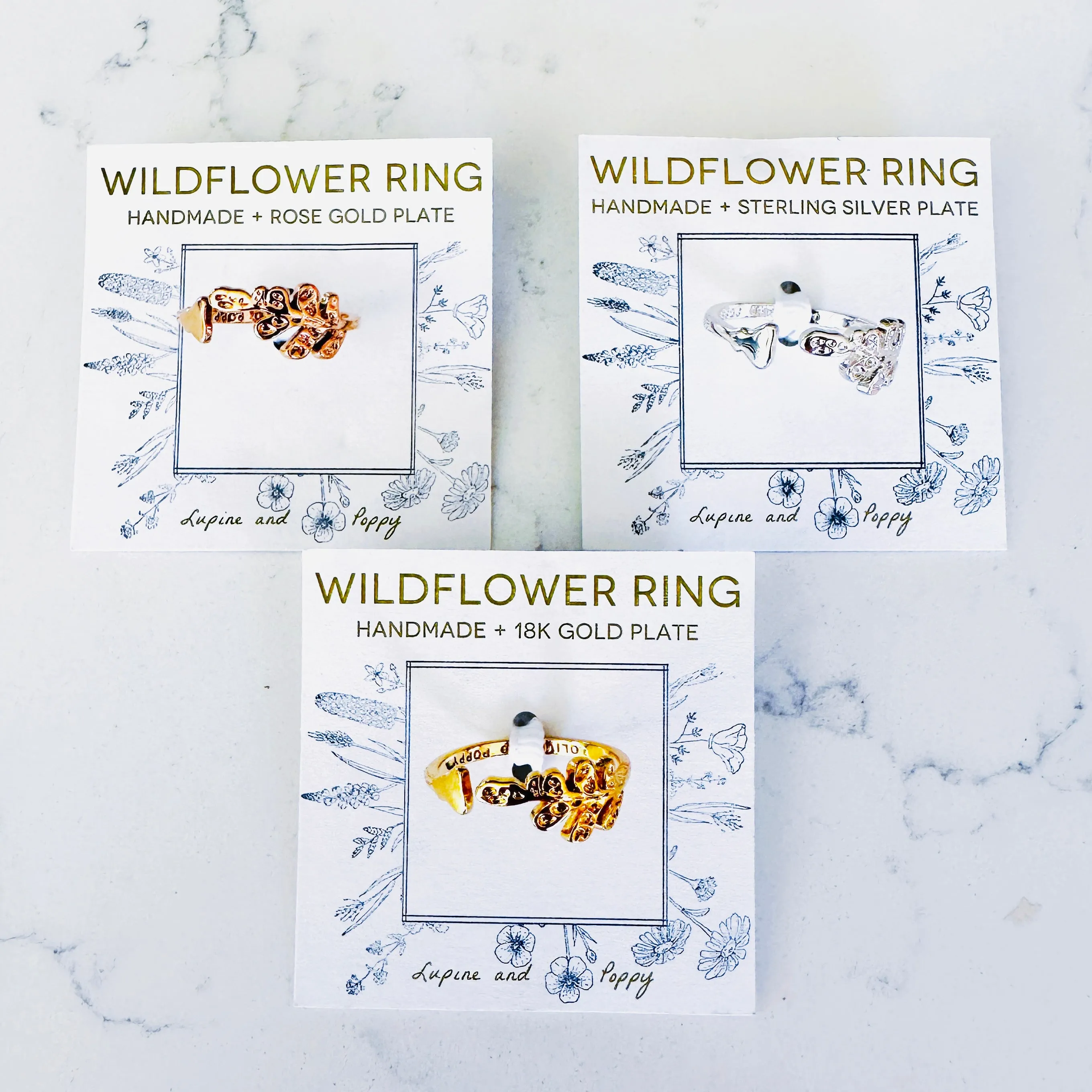 Wine Country Wildflower Ring - Gold