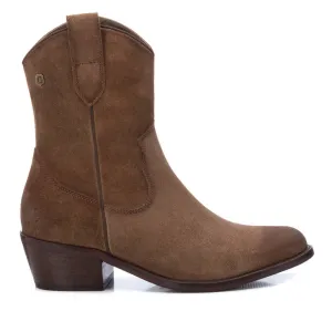 Women's Italian Western Leather Booties Carmela Collection By XTI 161022 Taupe