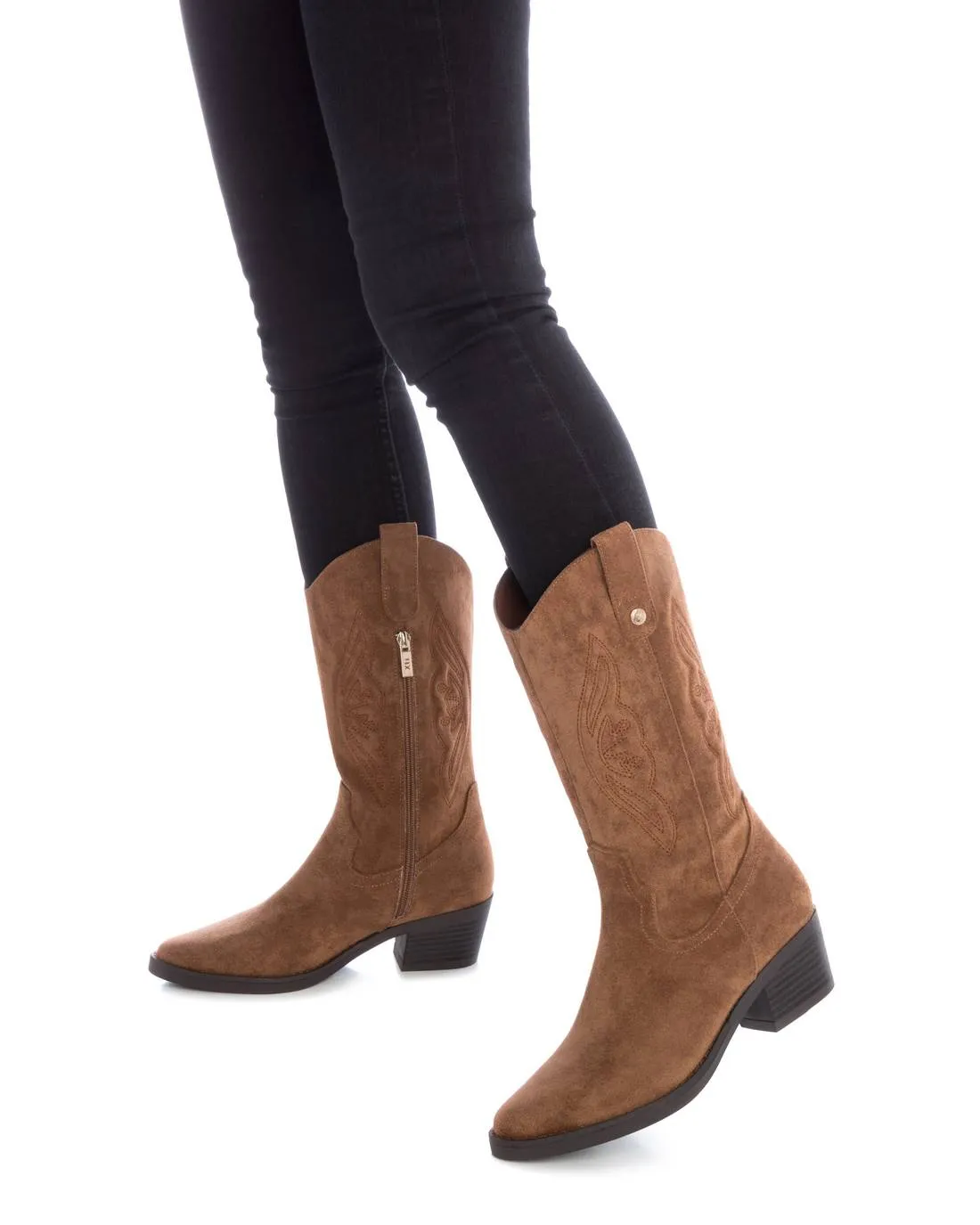 Women's Italian Western Suede Booties By XTI 143393