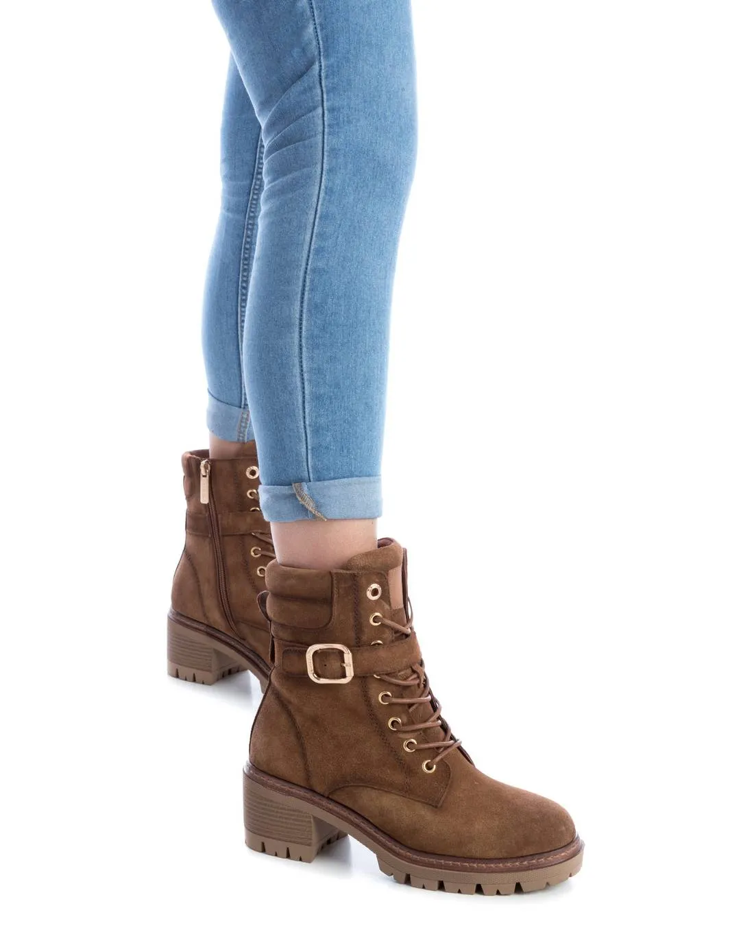Women's Suede Booties Carmela By XTI 161049 Camel
