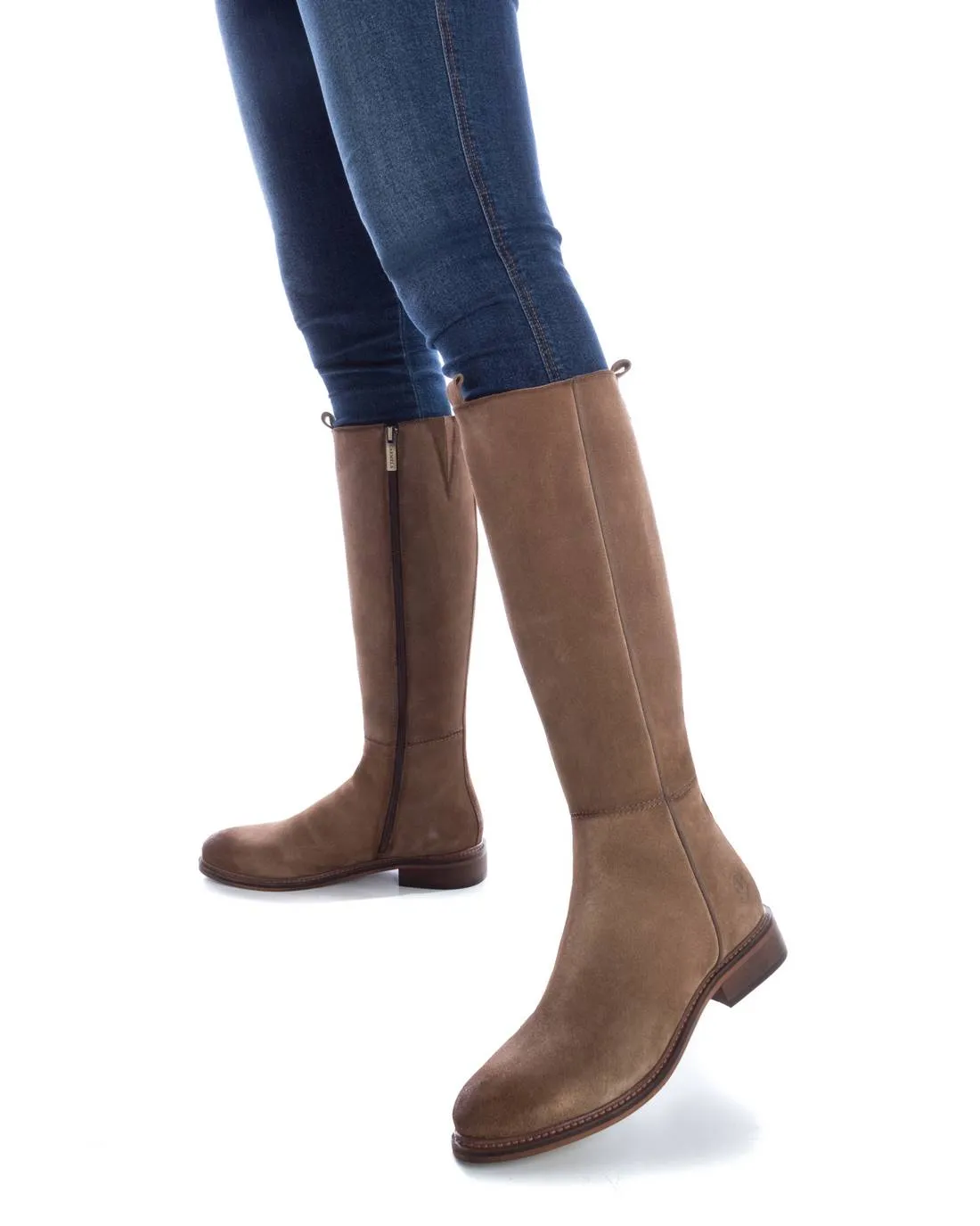 Women's Suede Boots By XTI 160978 Taupe