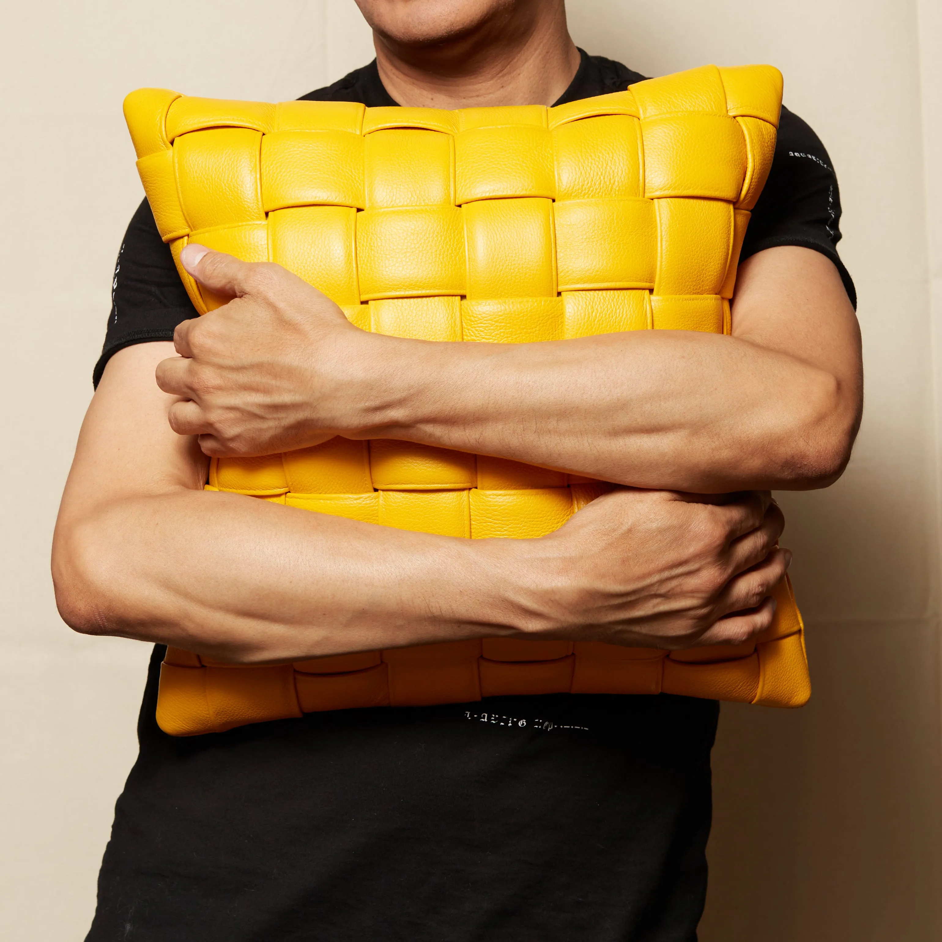 Woven Leather Pillow