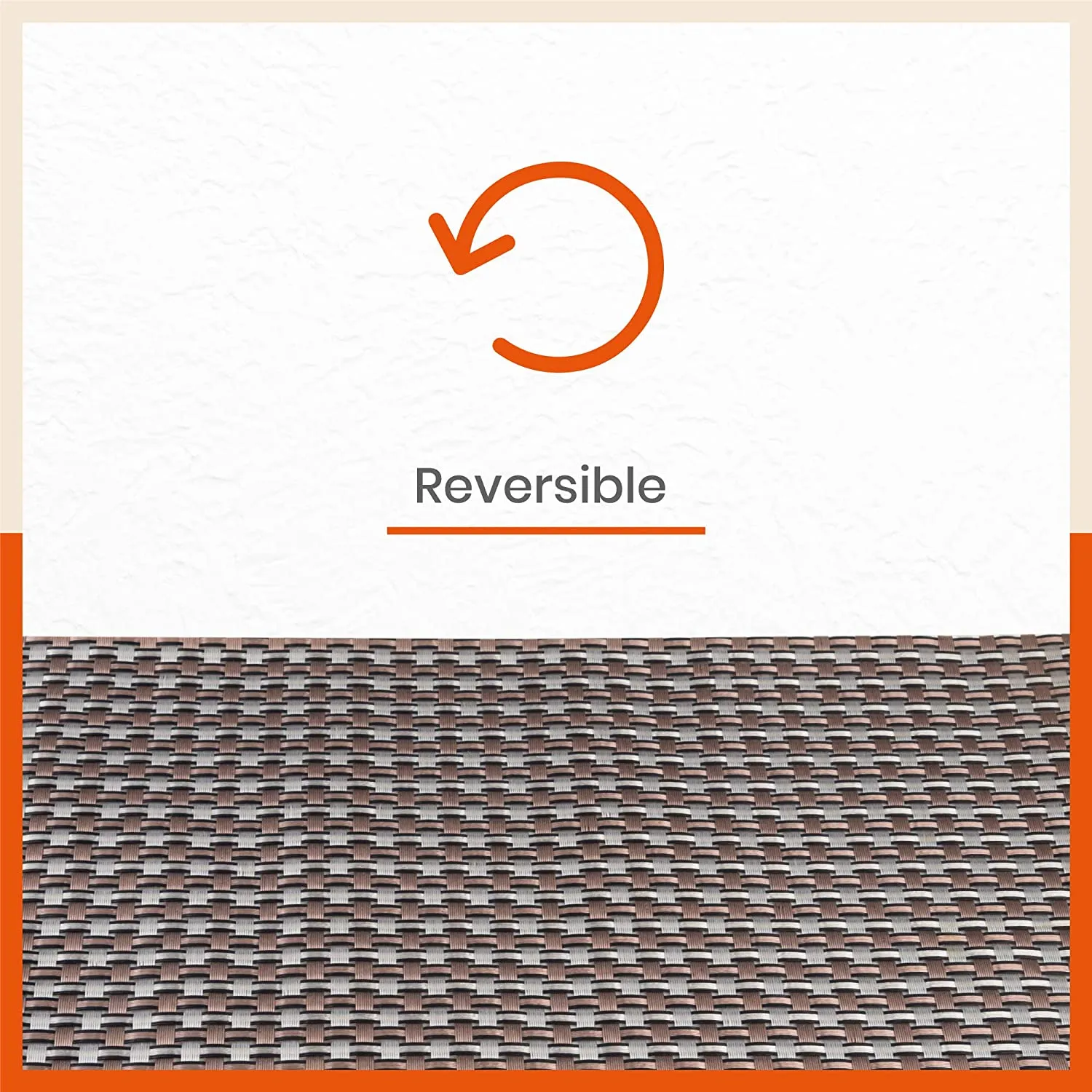 Woven PVC Table Mats / Placemats for Dining Table at Home (Enos - Set of 6)