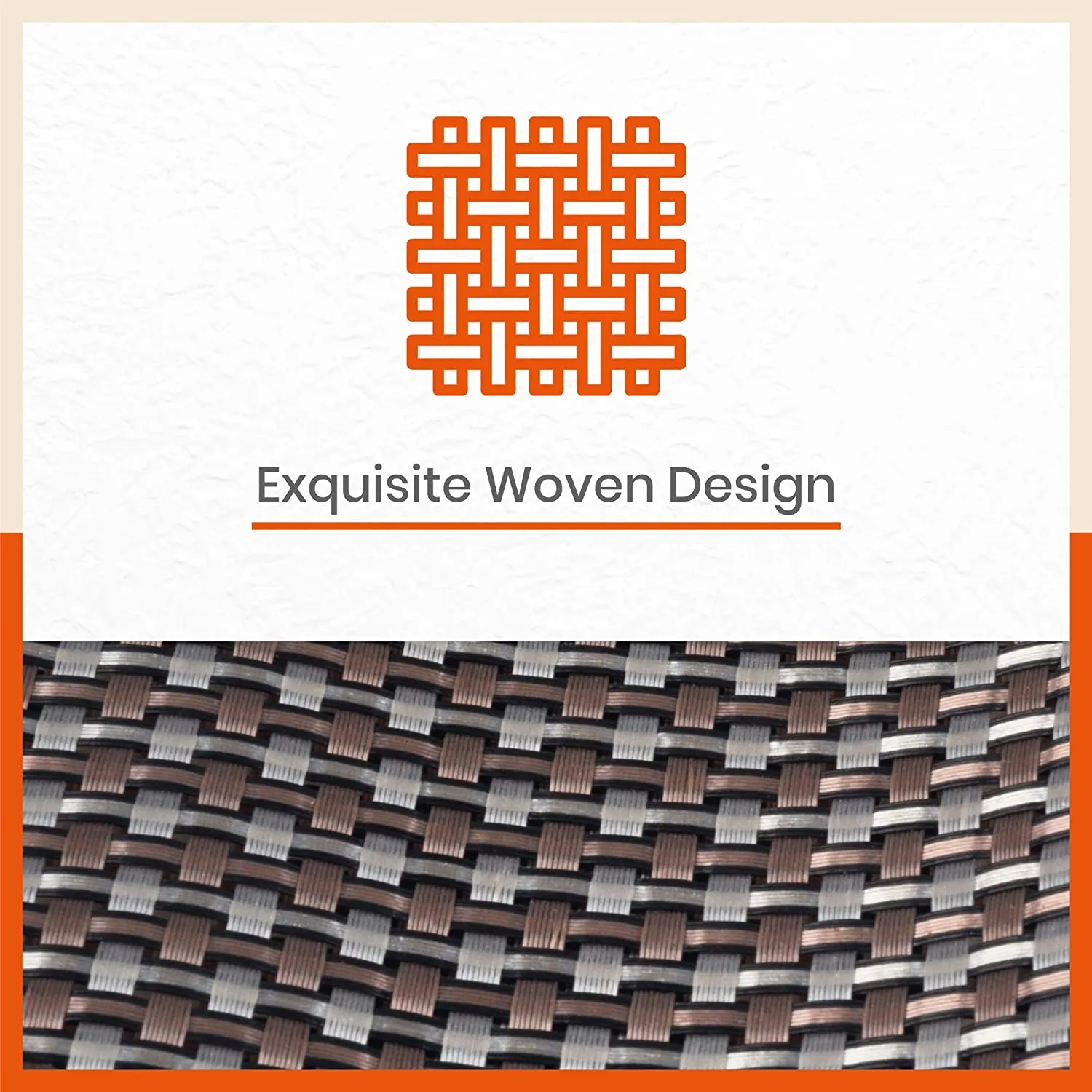 Woven PVC Table Mats / Placemats for Dining Table at Home (Enos - Set of 6)